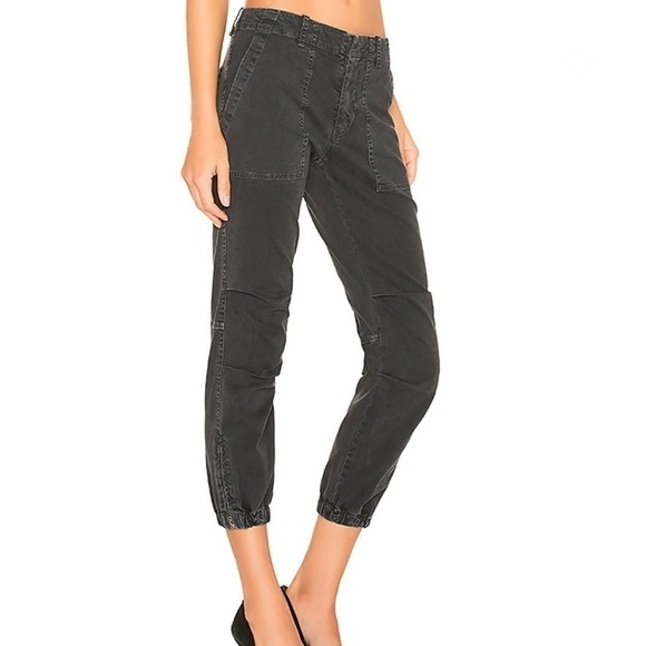 Nili Lotan Cropped French Military Pants Zip Jogger Ankle Carbon 4 - Picture 2 of 14